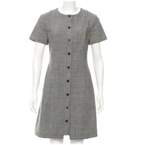Theory Wool Houndstooth Plaid Dress Size M